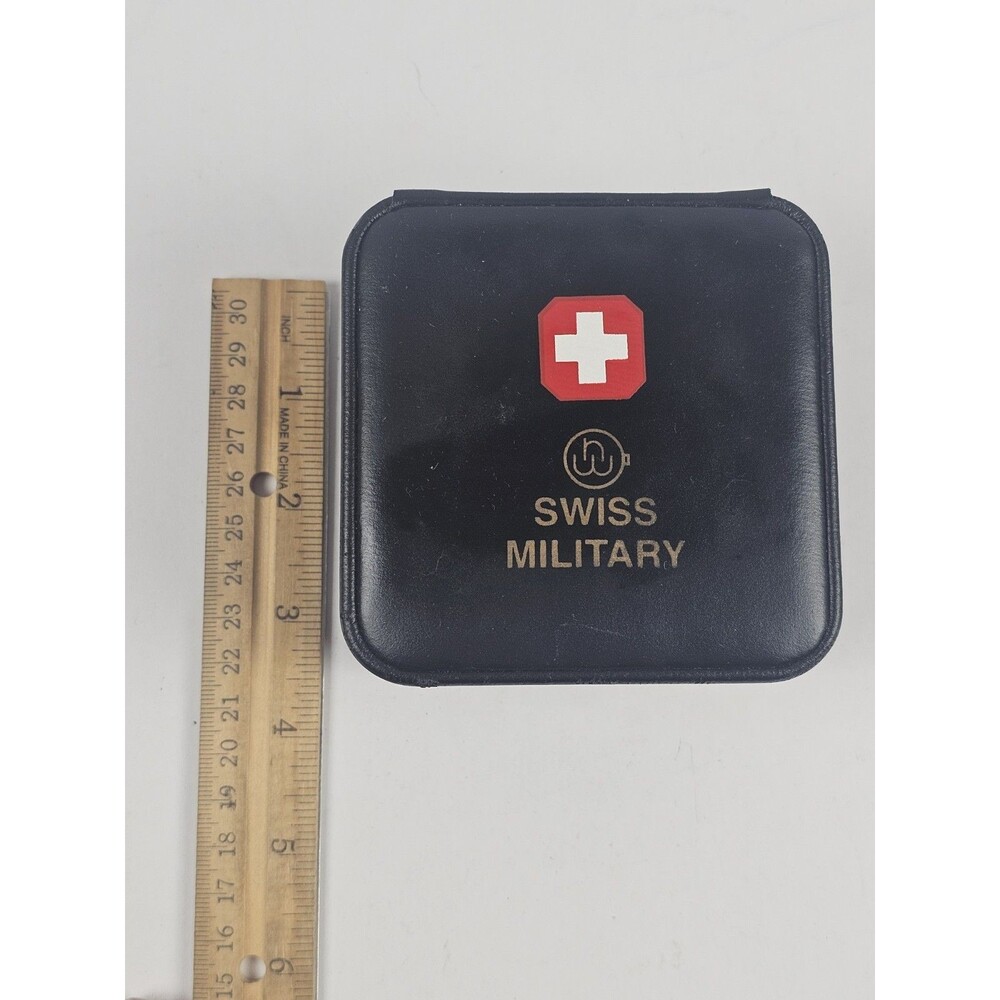 Swiss Military Watch Box Empty Faux Leather Exterior Black Felt Interior - Picture 4 of 11